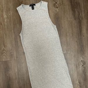 Gray Ribbed Mini Dress